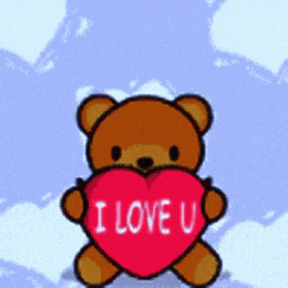 Gif animé amour ours coeur
